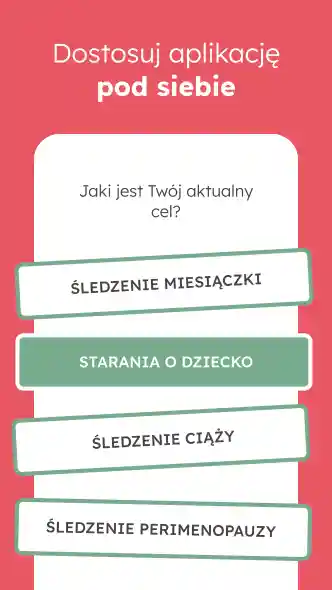 OvuFriend - ekran wyboru trybu aplikacji