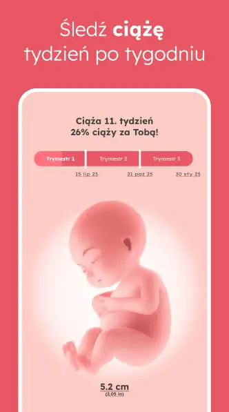 OvuFriend - ekran śledzenia ciąży tydzień po tygodniu